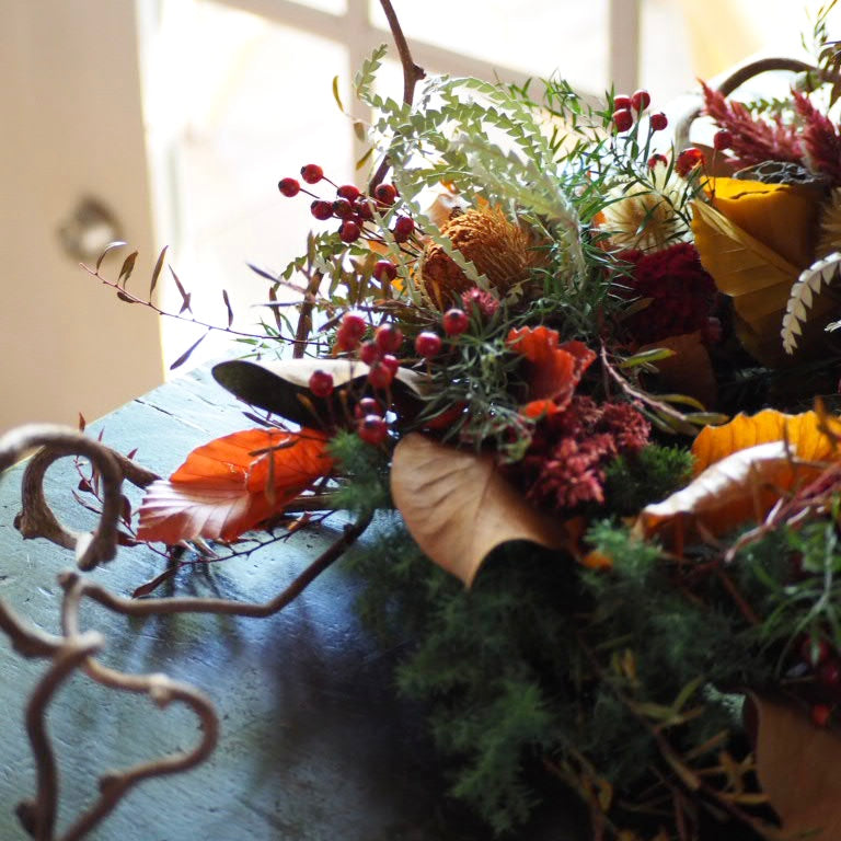 野の実と彩りの wreathe